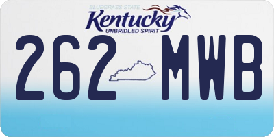 KY license plate 262MWB