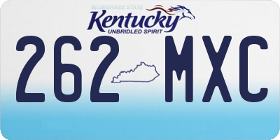 KY license plate 262MXC