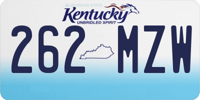 KY license plate 262MZW