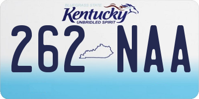 KY license plate 262NAA