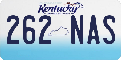 KY license plate 262NAS