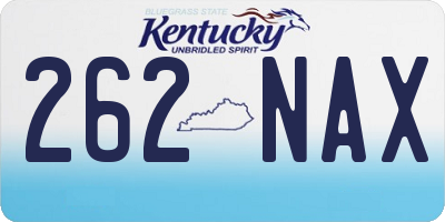 KY license plate 262NAX