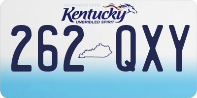 KY license plate 262QXY