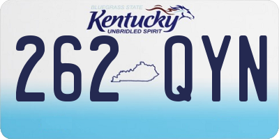 KY license plate 262QYN