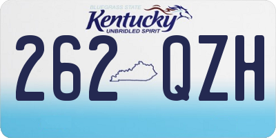 KY license plate 262QZH