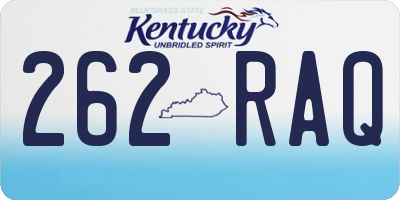 KY license plate 262RAQ