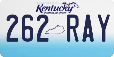 KY license plate 262RAY