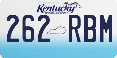 KY license plate 262RBM