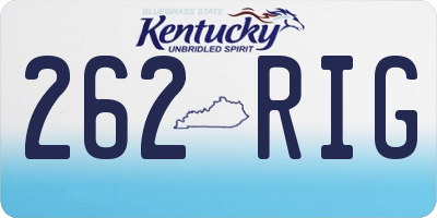 KY license plate 262RIG
