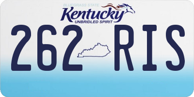 KY license plate 262RIS