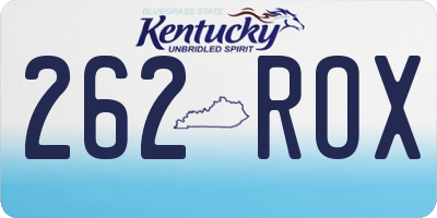 KY license plate 262ROX