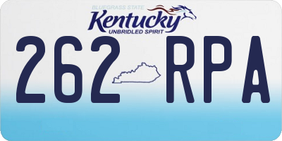 KY license plate 262RPA