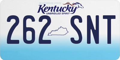 KY license plate 262SNT