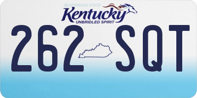 KY license plate 262SQT