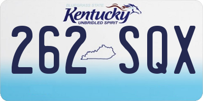 KY license plate 262SQX