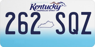 KY license plate 262SQZ