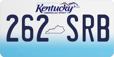 KY license plate 262SRB