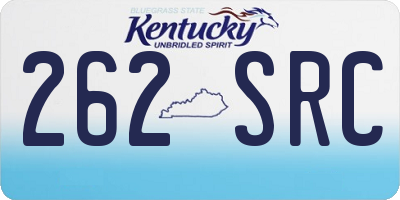 KY license plate 262SRC