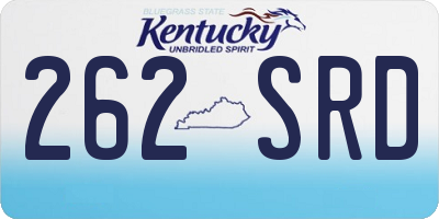 KY license plate 262SRD