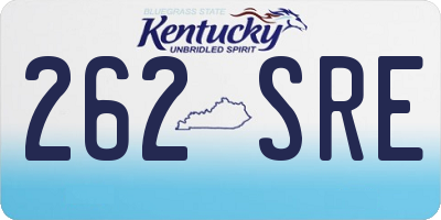 KY license plate 262SRE