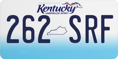 KY license plate 262SRF