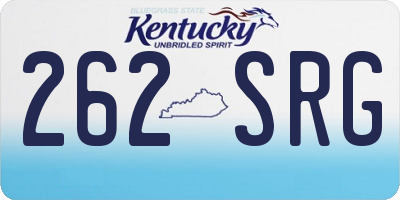KY license plate 262SRG