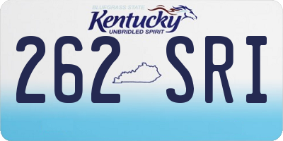 KY license plate 262SRI