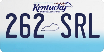 KY license plate 262SRL
