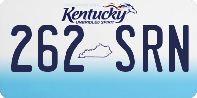 KY license plate 262SRN