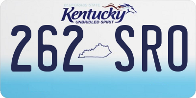 KY license plate 262SRO