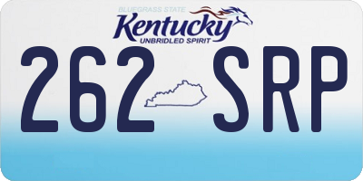 KY license plate 262SRP