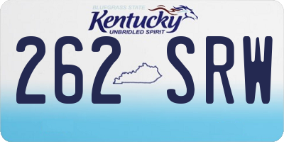 KY license plate 262SRW