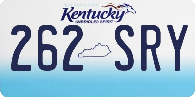 KY license plate 262SRY