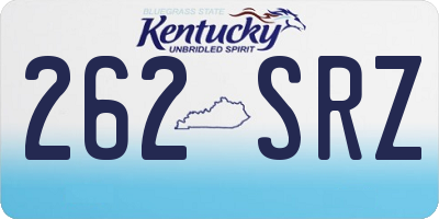 KY license plate 262SRZ