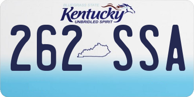 KY license plate 262SSA