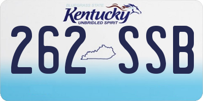 KY license plate 262SSB