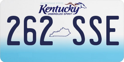 KY license plate 262SSE