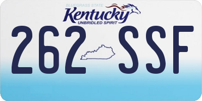 KY license plate 262SSF