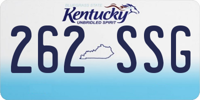 KY license plate 262SSG