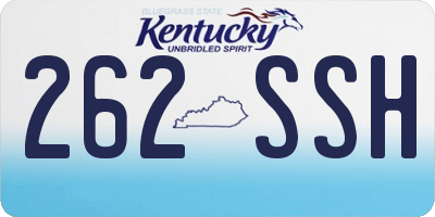 KY license plate 262SSH