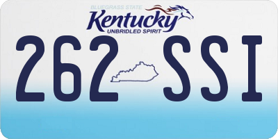 KY license plate 262SSI