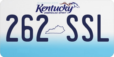 KY license plate 262SSL
