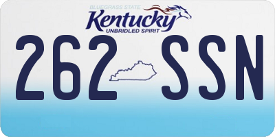 KY license plate 262SSN