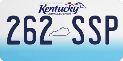KY license plate 262SSP