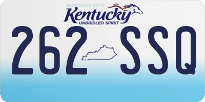 KY license plate 262SSQ