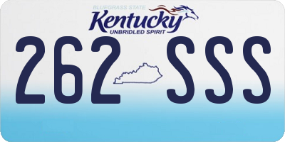KY license plate 262SSS