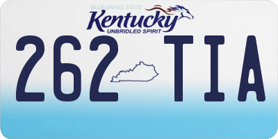KY license plate 262TIA