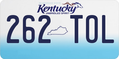 KY license plate 262TOL