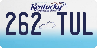 KY license plate 262TUL