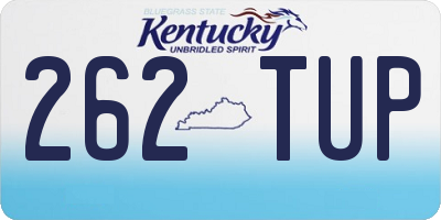 KY license plate 262TUP